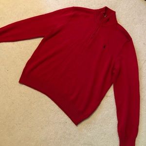Red Polo Quarter-Zip Pull Over